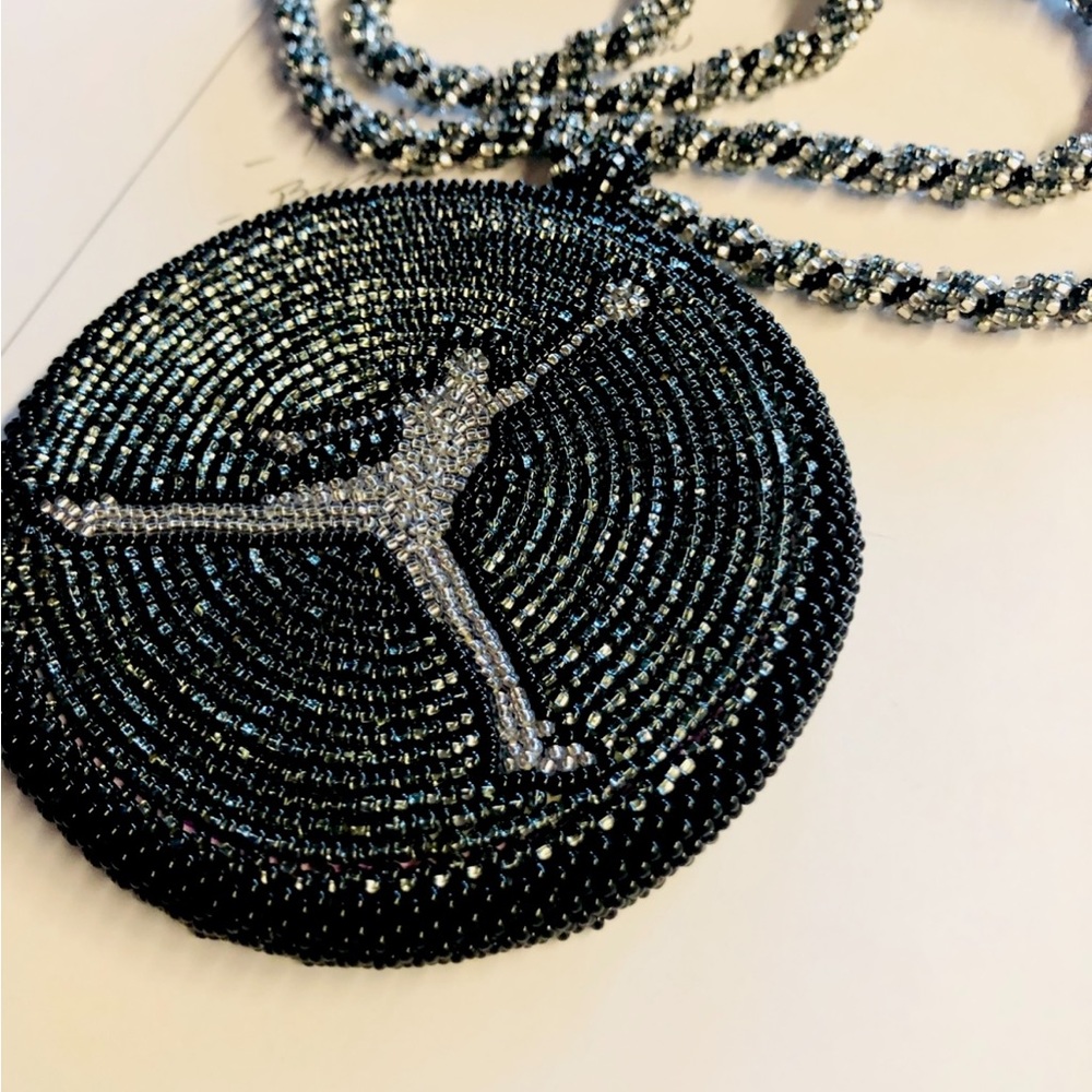 Custom Jumpman Beadwork necklace.